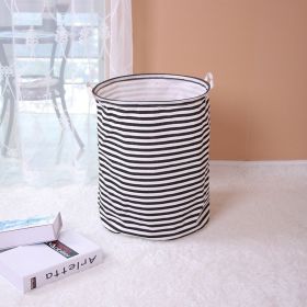 Household Striped Sundries Storage Basket Clothing Toys Storage Basket Double Handle Foldable Dirty Clothes Basket