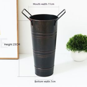 Iron Flower Bucket Retro Distressed Home Creative Living Room Decoration